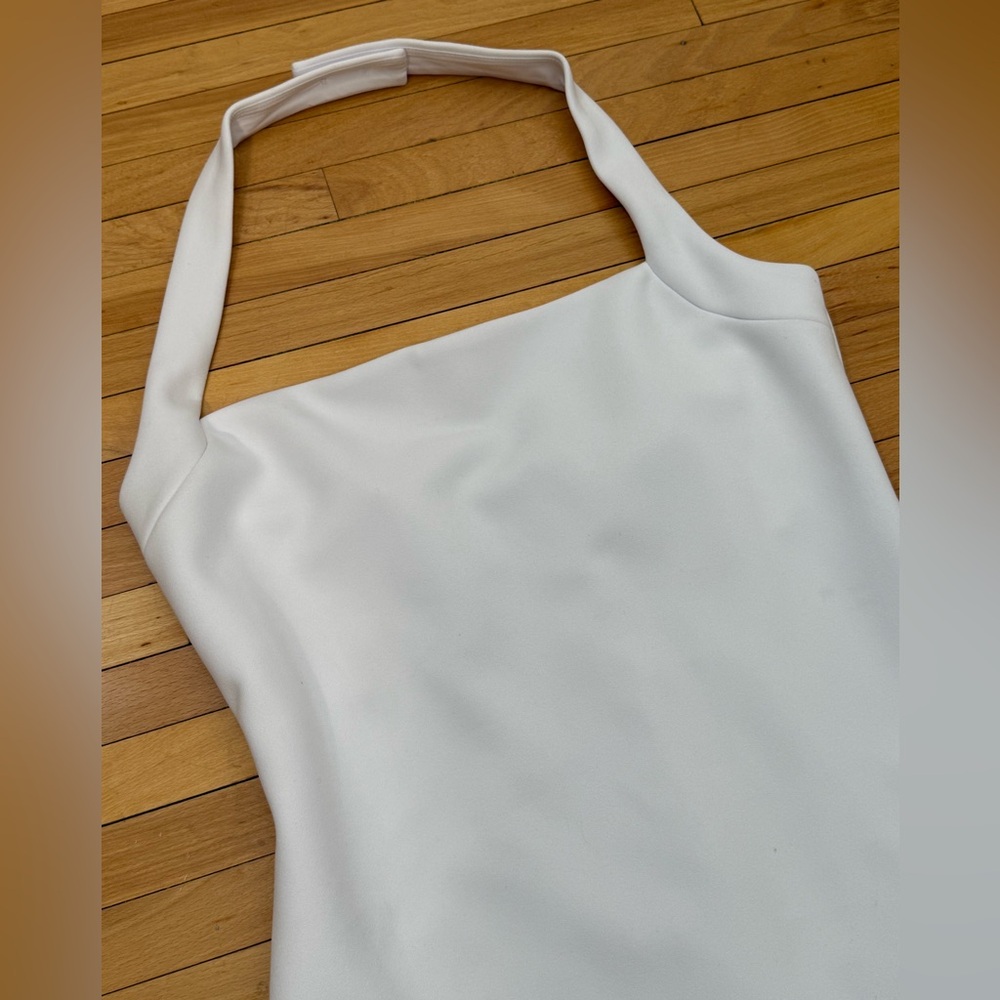 Babaton by Aritzia White Halter Mini Dress Size Large NWT Bright White